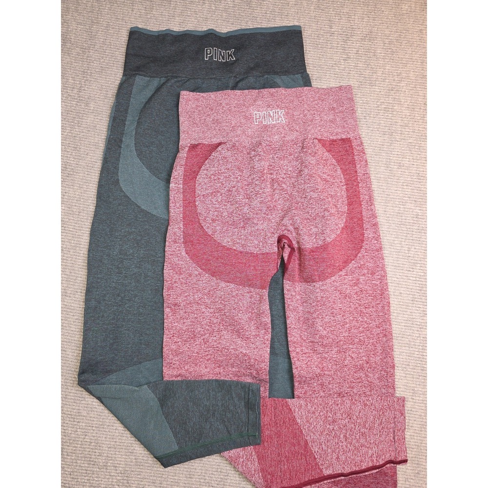 Victoria's Secret Size S Pink Seamless Leggings High Waist Lot Of 2 Pairs